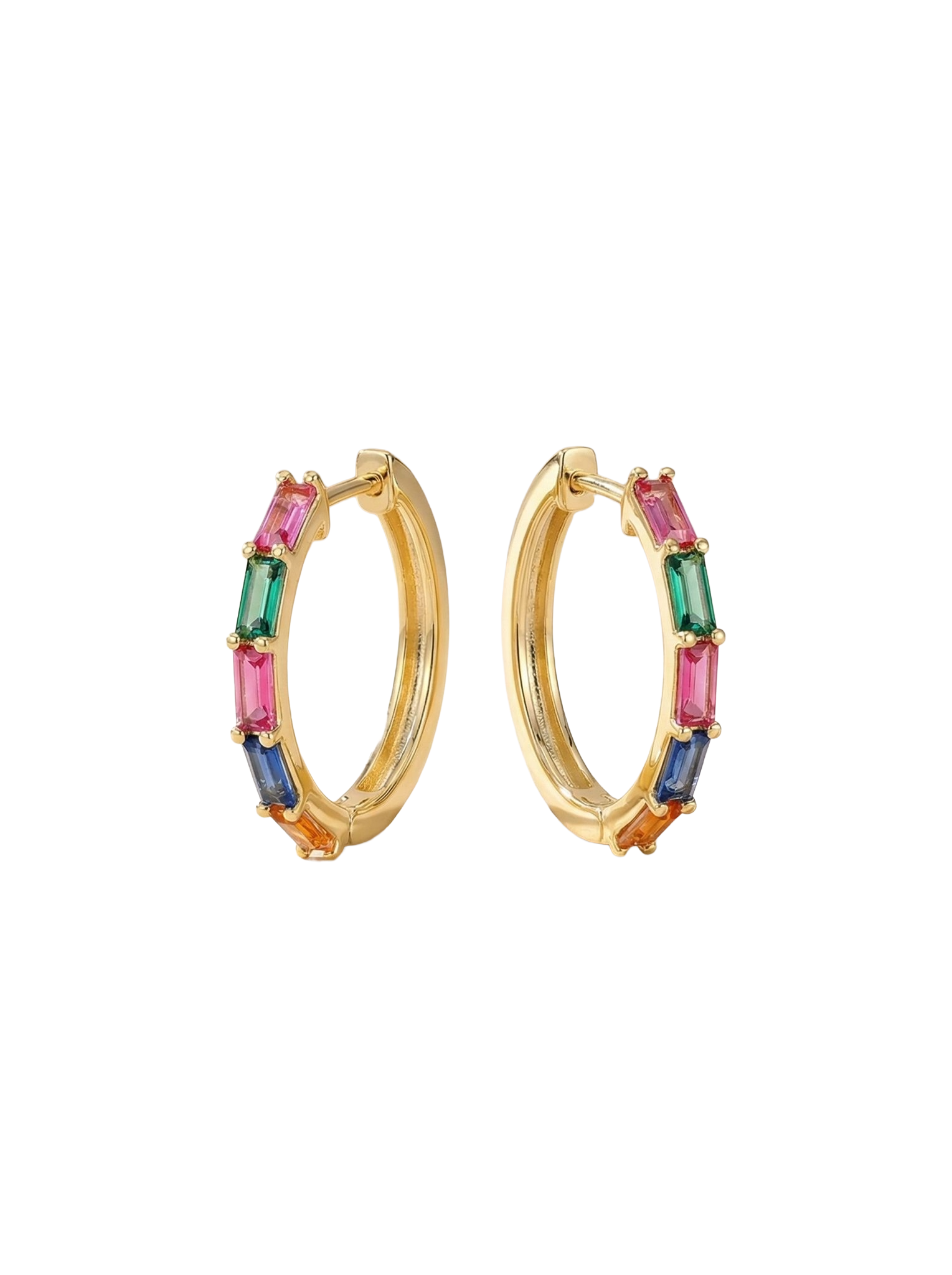Elegant Gold Hoops with a Colorful Twist