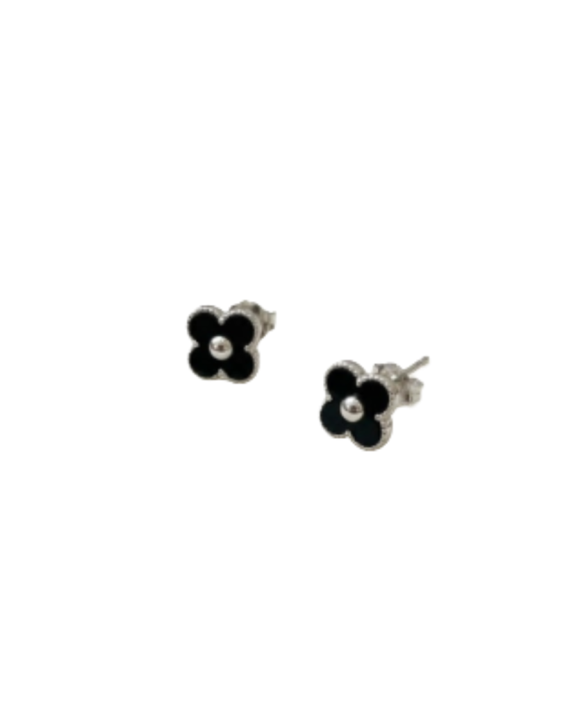 Black Flower Earrings