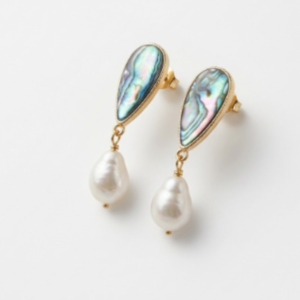 Abalone & Pearl Drop Earrings