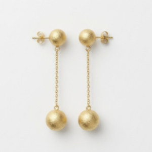 Brushed Gold Drop Earrings