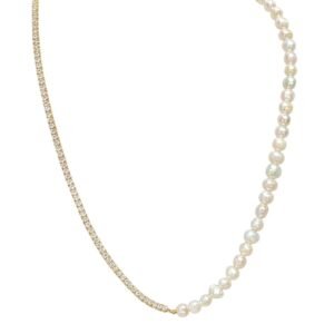 Pearl and Tennis Necklace