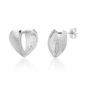 Frosted Heart Studs