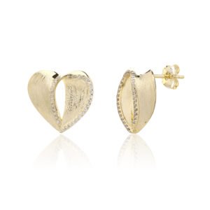Frosted Heart Studs