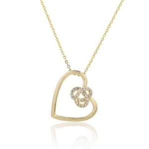 Brushed Gold Heart Necklace