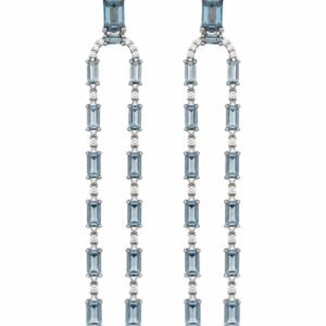 Blue Crystal Cascade Earrings