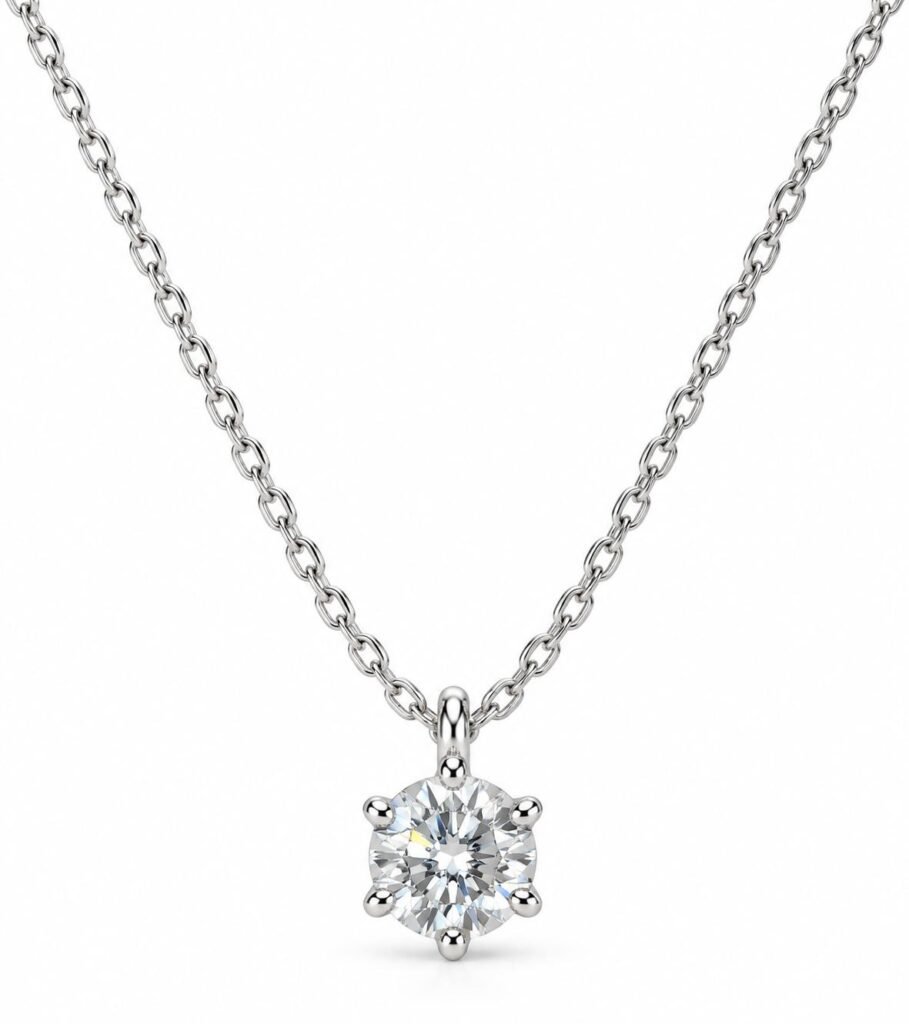 Sparkling solitaire Pendant Necklace | 925 Silver dipped in Gold