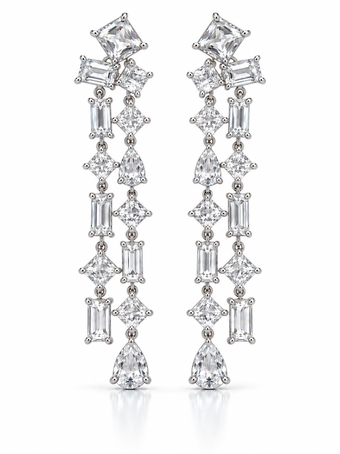 Multicolor Crystal Drop Earrings | 925 Sterling Silver Gold Dipped - Image 6