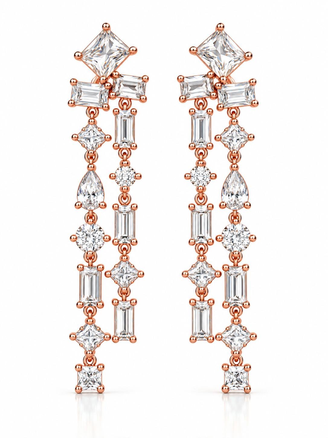 Multicolor Crystal Drop Earrings | 925 Sterling Silver Gold Dipped - Image 5